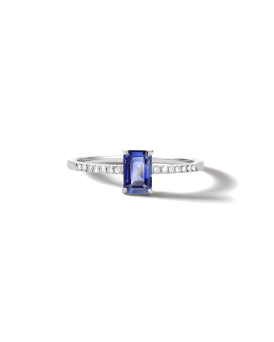 SLAETS Jewellery Mini Ring Blue Sapphire and Diamonds, 18Kt Gold (watches)